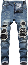 Load image into Gallery viewer, Blue Distressed Men&#39;s Denim Pants