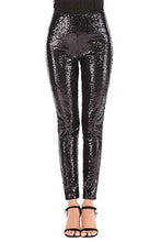 Load image into Gallery viewer, Black Sequin Sparkle Leggings