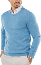 Load image into Gallery viewer, Men&#39;s Light Blue Lightweight Cotton Long Sleeve Sweater