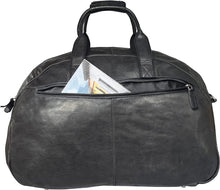 Load image into Gallery viewer, Men&#39;s Travel Black Leather Carry On Tote Duffle Bag