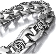 Load image into Gallery viewer, Amazing Stainless Steel  Silver Black 9 Inch Link Bracelet