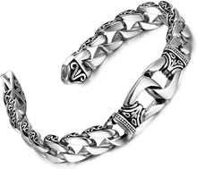 Load image into Gallery viewer, Amazing Stainless Steel  Silver Black 9 Inch Link Bracelet