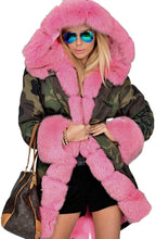 Load image into Gallery viewer, Faux Fur Lined Pink Fur Anoraks Outwear Winter Long Warm Coats