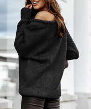 Load image into Gallery viewer, Soft Ribbed Knitted Long Sleeve Oversized Solid Black Sweater