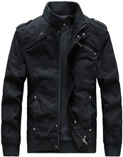 Load image into Gallery viewer, Men&#39;s Matte Black Casual Winter Cotton Military Jacket