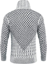 Load image into Gallery viewer, Men&#39;s White Turtle Neck Long Sleeve Slim Fit Sweater