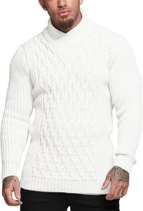 Men's Hunter Green Slim Fit Turtleneck Knit Stylish Pullover Sweater