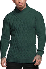 Load image into Gallery viewer, Men&#39;s White Slim Fit Turtleneck Knit Stylish Pullover Sweater