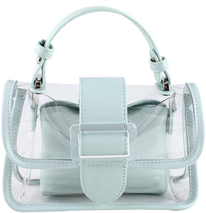 Pink Clear Shoulder Bag Purse 2 in 1 Transparent Crossbody Bag Jelly Handbag