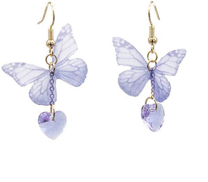 Cute Blue Butterfly Tassle Earring