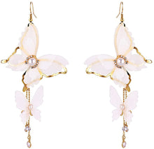 Load image into Gallery viewer, Cute White Butterfly Tassle Earring