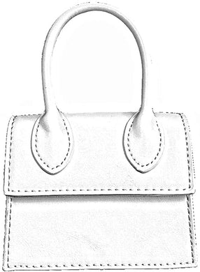 Mini Crossbody White Purse Faux Leather Top Handle Clutch Handbag