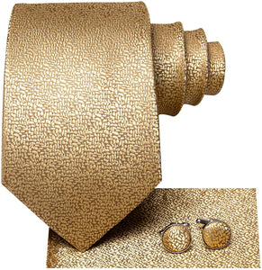 Paisley Novelty Gold Silk Men's Necktie Set