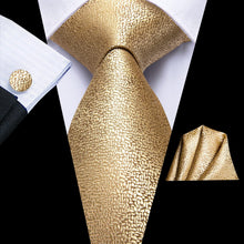Load image into Gallery viewer, Paisley Novelty Gold Silk Men&#39;s Necktie Set