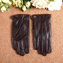 Load image into Gallery viewer, Men&#39;s Brown Cashmere Lining Winter Leather Gloves