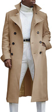 Load image into Gallery viewer, Men&#39;s Notch Lapel Double Breasted Long Sleeve White Trench Coat