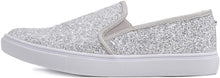 Load image into Gallery viewer, Fashion Slip-On Silver Glitter Casual Flat Loafers