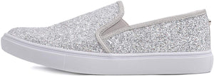 Fashion Slip-On Silver Glitter Casual Flat Loafers