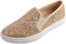 Load image into Gallery viewer, Fashion Slip-On Gold Glitter Casual Flat Loafers