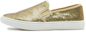 Fashion Slip-On Gold Sequin Casual Flat Loafers