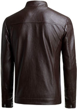 Load image into Gallery viewer, Men&#39;s Slim Fit Light Brown Faux Leather Jacket