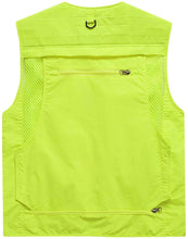 Load image into Gallery viewer, Men&#39;s Green Outdoor Sleeveless Vest Jacket Multi Pockets