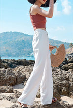 Load image into Gallery viewer, Causal White Chic Linen Wide Leg Pants