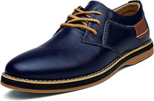 Load image into Gallery viewer, Classic Navy Blue Genuine Cow Leather Men&#39;s Dress Shoes