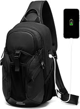 Load image into Gallery viewer, Black Crossbody Sling Chest Bag