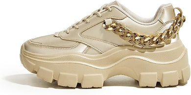 Chic & Fashionable Gold Chunky Platform Sneakers
