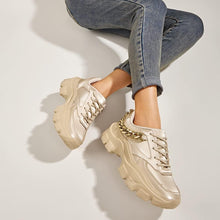 Load image into Gallery viewer, Chic &amp; Fashionable Reflective Charcoal Chunky Platform Sneakers
