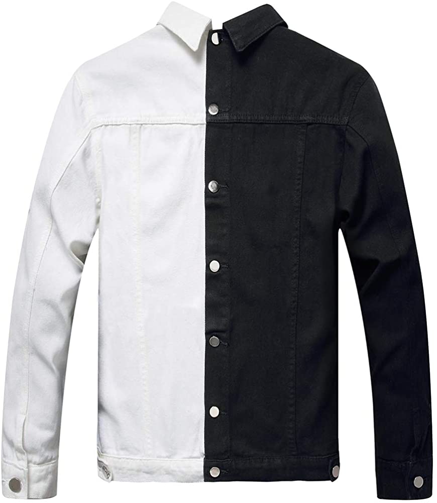 Black White Two Tone Men s Denim Jacket Bella Valentina LA