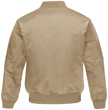 Load image into Gallery viewer, Men&#39;s Khaki Military Style Long Sleeve Bomber Jacket
