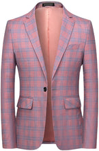 Load image into Gallery viewer, Sports Coat Pink Plaid Casual Men&#39;s Blazer