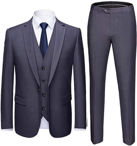 Men's Capriccio Black 3 Piece Slim Fit Suit