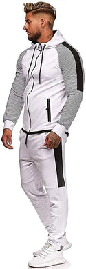 Workout White Hooded Activewear Tracksuit Set