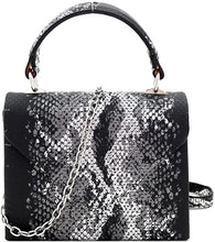 Load image into Gallery viewer, Mini Retro Black Box Flap leather Satchel Crossbody Handbag