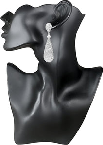 Studded Silver Dangle Drop Earring
