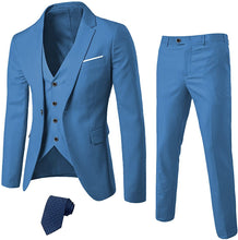 Load image into Gallery viewer, Exclusive Men&#39;s Coral Peach Slim Fit Tux Jacket Vest Pants &amp; Tie Set