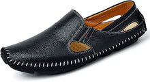 Load image into Gallery viewer, Leather Fashion Slipper Black Casual Slip on Loafers