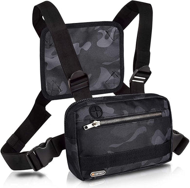 Black Camo Tactical Style Chest Bag