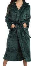Load image into Gallery viewer, Emerald Green Plush Fleece Hooded Women&#39;s Robe