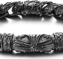 Load image into Gallery viewer, Gods Works Grey Men&#39;s Steel Cross Charm Vintage Chain Bracelet