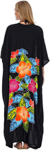 Load image into Gallery viewer, Kimono Long Cardigan Black Floral Open Front Cover Up