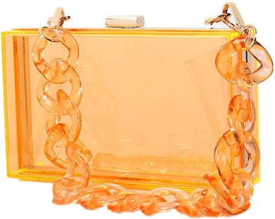 Orange Purse Clutch Vintage Banquet Handbag