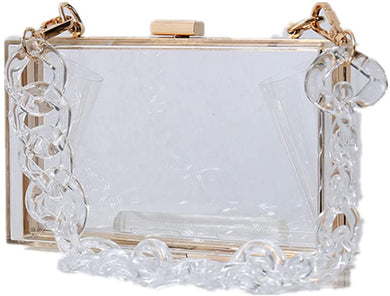 Clear Transparent Purse Clutch Vintage Banquet Handbag