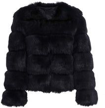 Load image into Gallery viewer, Luxury Winter Warm Black Faux Fur Short Open Jacket