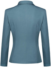 Load image into Gallery viewer, Sophisticated Teal Blue 2pc Office Work Blazer and Pants Set