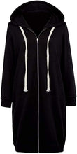 Load image into Gallery viewer, Hooded Long Sleeve Black Jacket with Pockets