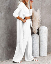 Load image into Gallery viewer, White Warm Knitwear Loose Pajamas Set